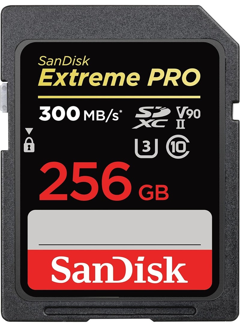 سانديسك بطاقة ذاكرة Extreme PRO SDXC UHS-II سعة 256 جيجابايت - C10، U3، V90، 8K، 4K، فيديو عالي الدقة بالكامل، بطاقة SD - SDSDXDK-256G-GN4IN 256 جيجابايت - Image 1